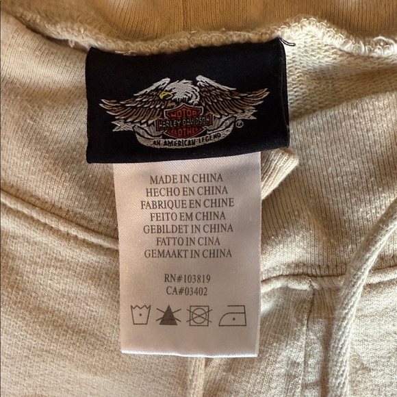 Harley-Davidson Cream Pants with Red and Black Graphics Flare Leg - Picture 2 of 8